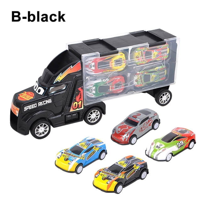 Car Model Container Truck Inertia Metal Car Diecast Model Birthday Gift Toy for Boy Kids