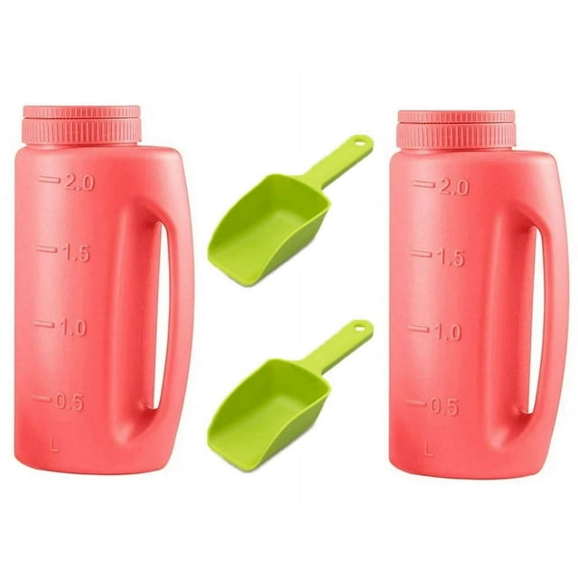 EIGTHTAIL Ice Melt Salt Spreader Handheld Shaker for Lawn Seed Salt Ice Melt Calcium Deicer Shaker 2 Liter Adjustable Hole Size Handy for Fertilizer Lawn Seed Salt to Deice
