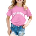 thumbnail image 1 of AJIWYH Chemises d'Uniforme à Manches Courtes pour Filles, T-Shirt à Manches Courtes Ample à Col Rond Imprimé Décontracté Mode pour Garçon et Fille, Chemise Blanche à Manches Courtes pour Filles de 4-5 Ans, Rose, 1 of 3