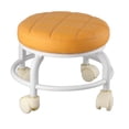 thumbnail image 2 of Ottoman Roulant, Tabouret à Roulettes en Mousse Mémoire Résistant aux Taches pour Intérieur Orange, Beige, Couleur Café, 2 of 8