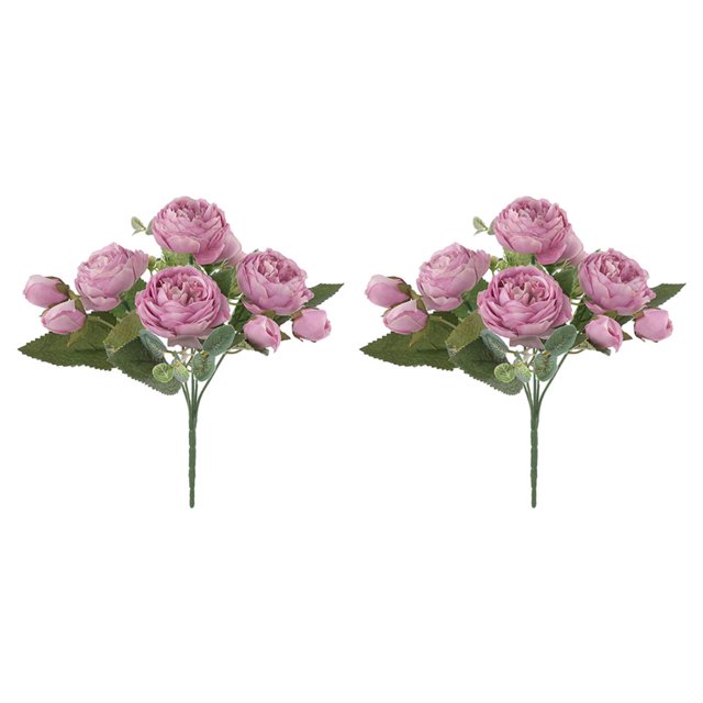 Youkk 2pcs Easy To Clean – Realistic Appearance – Artificial Flowers For Wedding purple 1Set