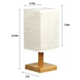 thumbnail image 3 of Desk Lamps for Bedroom,Bedside Table Lamp for Bedroom,Table Lamp for Bedroom 3 Way Dimmable Nightstand Lamp with Round Flaxen Fabric Shade for Living Room Office Dorm,Solid Wood,LED Bulb Included, 3 of 9