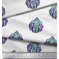 thumbnail image 3 of Soimoi Velvet Fabric Leaves & Floral Block Decor Fabric Printed Yard 58 Inch Wide, 3 of 3