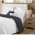 thumbnail image 2 of Swift Home Reversible Ultra Soft Solid Duvet Cover Set with Decorative Button Closure, King, White, 2 of 6