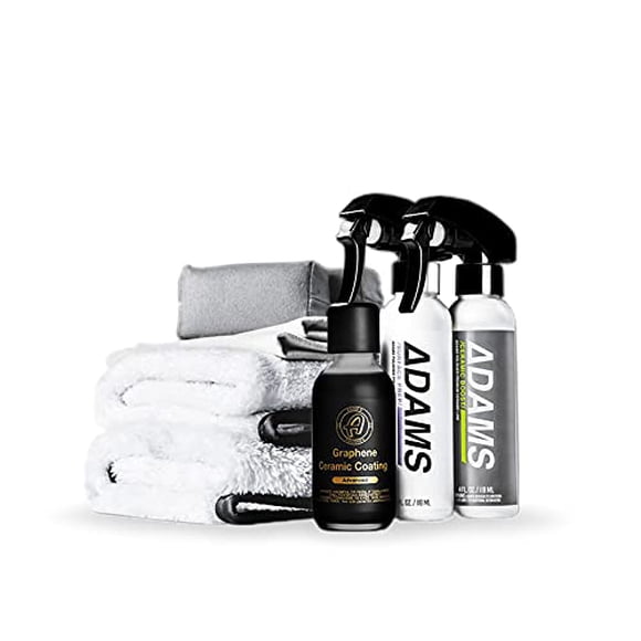 Adams Advanced Graphene Ceramic Coating Kit - 10H Graphene Coating for Car Detailing Professionals | 9+ Years of Protection & Patented UV Glow Technology | Apply After Car Wash & Paint Correction