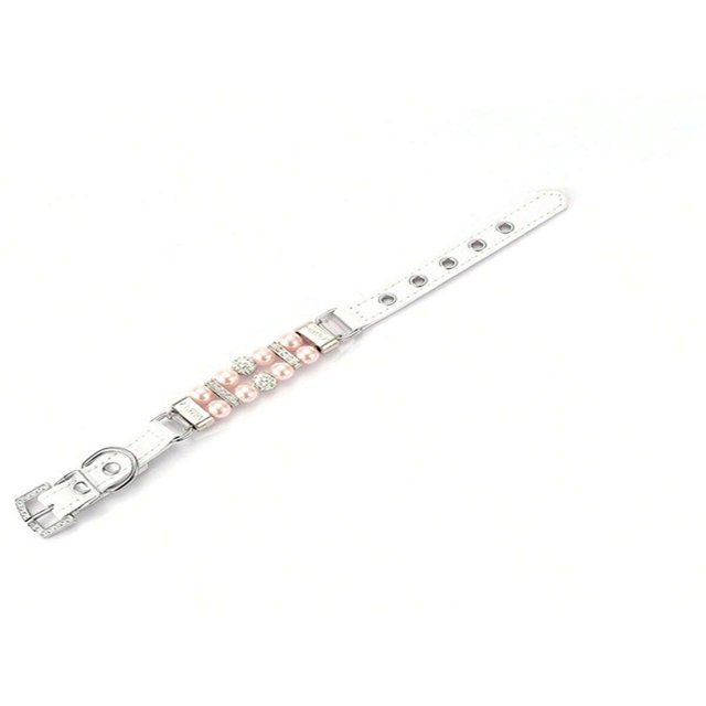 SNNROO Adjustable Polyster Fiber Pet Collar With Pearl And Rhinestone Accents Cute Necklace For Small And Medium Dogs And Cats-Other Pattern