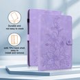 thumbnail image 3 of XYX Tablet Case for Kindle Fire HD 10 (11th Generation, 2021 Release), Lily Flower Pattern PU Leather Multiple Viewing Angles Stand Slim Folio Tablet Cover (Purple), 3 of 7