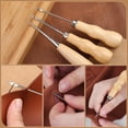 thumbnail image 3 of relayinert 4pcs Durable Sewing Repair Tools Awl With Wooden Handle Versatile DIY Hand Tool 1Set, 3 of 6