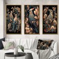 thumbnail image 1 of Designart « Tons Rétro Délavés Cardinal Oiseau II » Animaux Oiseau Ensemble d'Art Mural Encadré de 3 - Ensemble de Toiles Encadrées Oiseau Rouge pour Déco de Salon, 1 of 6