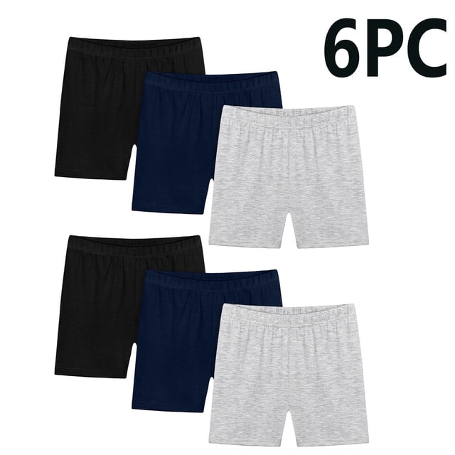 Cowsor Boy's Girls' Solid Bike Shorts 6PC