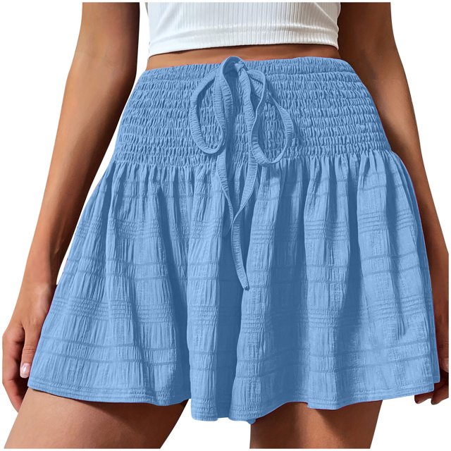 Birdeem Shorts for Women Womens Summer Fashion Solid Color Drawstring Shorts