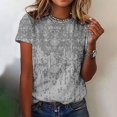 thumbnail image 1 of Meichang Chemises Grande Taille pour Femmes Chic Décontracté Chemise Basique Mode d'Été T-Shirt Imprimé Hauts Décontractés T-Shirt à Manches Courtes Ample Col Ras du Cou Chandail T-Shirts, 1 of 4
