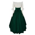 thumbnail image 3 of LOVZFMLL Costume Renaissance pour Femmes Robe Victorienne Médiévale Paysanne Manches à Volants Laçage Chemise Asymétrique Robe Maxi Tenue de Fête d'Halloween Cosplay, 3 of 4