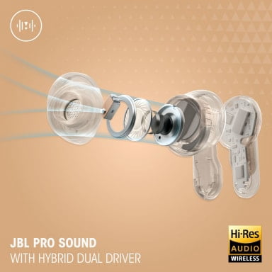 JBL Tour Pro 3 Écouteurs sans fil à Véritable Réduction de Bruit avec étui de recharge intelligent Smart Charging Case™ - Latté