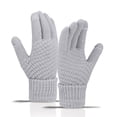 thumbnail image 2 of Women Winter Wool Warm Gloves Solid Color Fleece Knitted Cold Proof Gloves, 2 of 3