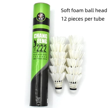 Changfeng 222 12-Pack Durable Duck Feather Badminton Shuttlecocks with Foam Heads, Non-Plastic Design for Indoor/Outdoor Play, Ideal for Fitness & Training (Note: Feathers May Not Be Uniform,)