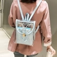 thumbnail image 1 of Dvkptbk Backpack Transparent Backpack/Handbag, Transparent Multipurpose Travel Bag, Transparent Vinyl Travel Bag, Ball Game Concert Transparent Holder Backpack with An Opaque on Clearance, 1 of 8