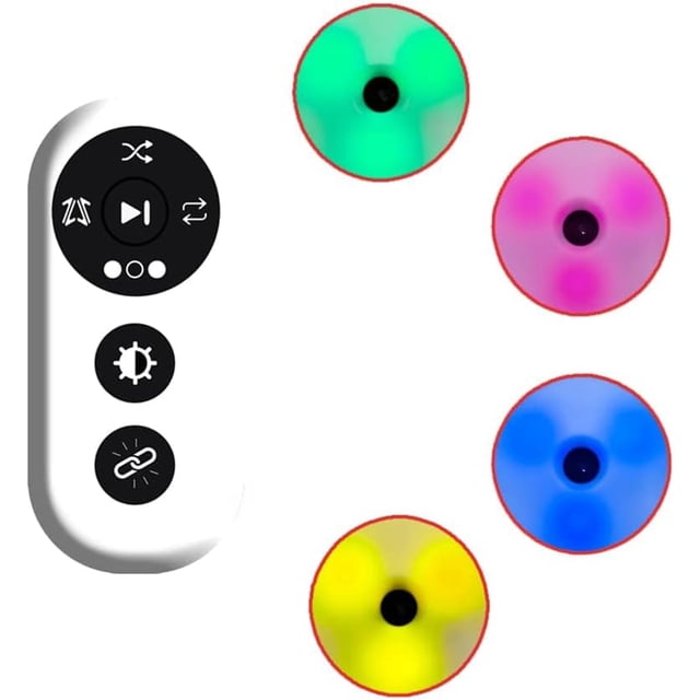 GHSDFBB Lampe d'Entraînement de Réaction avec six Lumières Multicolores et une Télécommande Offrant Quatre modes. Idéale pour l'Entraînement à Vitesse de Réaction, les Exercices à Lumière Réflexe flash et l'Amélioration de la coordination Oeil-Main, Convient à l'Entraînement au tennis, au basketball et au soccer.