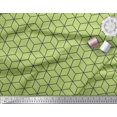 thumbnail image 3 of Soimoi Green polyester Crepe Fabric Maze Cube Geometric Print Sewing Fabric Yard 42 Inch Wide, 3 of 3