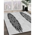 thumbnail image 3 of Ahgly Tapis d'Intérieur Lavable en Machine Carré Transitionnel Gris Platine, 3 Pieds Carré, 3 of 7
