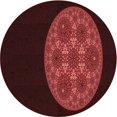 thumbnail image 1 of Ahgly Company Tapis Rond Lavable en Machine Intérieur Transitionnel Rouge Brique, 5 Pieds Rond, 1 of 7