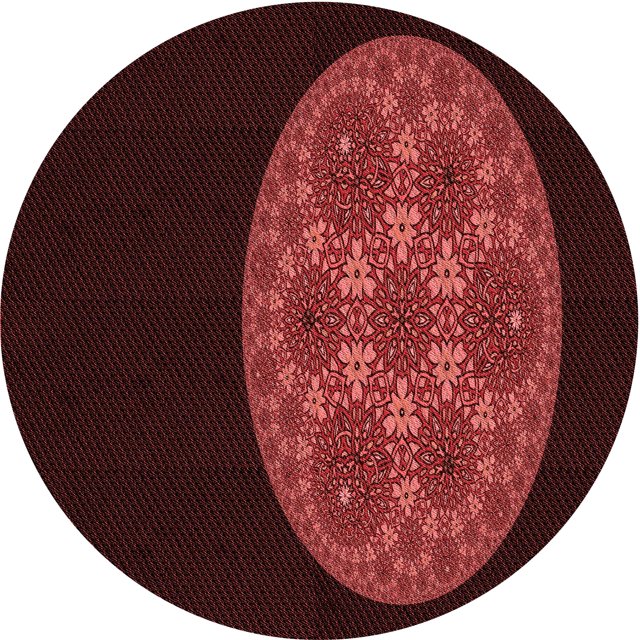 Ahgly Company Tapis Rond Lavable en Machine Intérieur Transitionnel Rouge Brique, 5 Pieds Rond