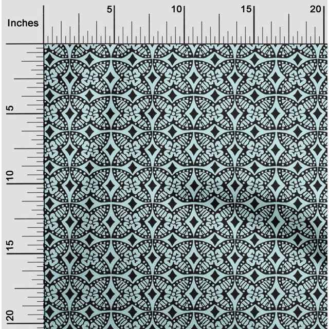 oneOone Georgette Viscose Fabric Floral Block Print Sewing Fabric BTY 42 Inch Wide