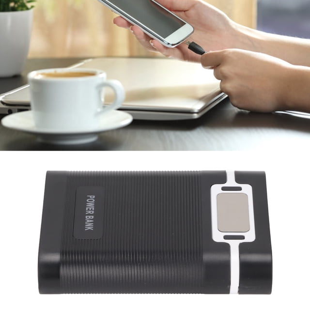 DIY Power Bank, 2 Way Charging Mobile Battery Box Overcurrent Portable Light Weight Reliable Wide Use for Electronic Products Black,White,Red,Blue