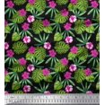 thumbnail image 1 of Soimoi Poly Georgette Fabric Floral & Leaves Tropical Fabric Prints by Yard 52 Inch Wide, 1 of 3
