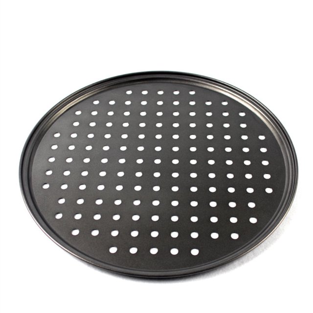 Non Stick Pizza Pan Pizza Tray Round Pizza Baking Tray Strong Baking Tool made of cold rolled sheet with a perforated design for even ventilation. Available in sizes 26cm, 28cm, and 32cm, this non-stick bakeware is ideal for creating crispy thin-crust pizzas. The durable carbon steel structure ensures easy cleaning and long-lasting use.