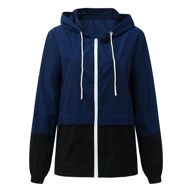 Faithtur Veste de Pluie Pliable pour Femmes Coupe-Vent à Capuche