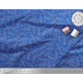 thumbnail image 3 of Soimoi Blue Georgette Viscose Fabric Snowflake & Red Berries Fruits Print Sewing Fabric Yard 42 Inch Wide, 3 of 6