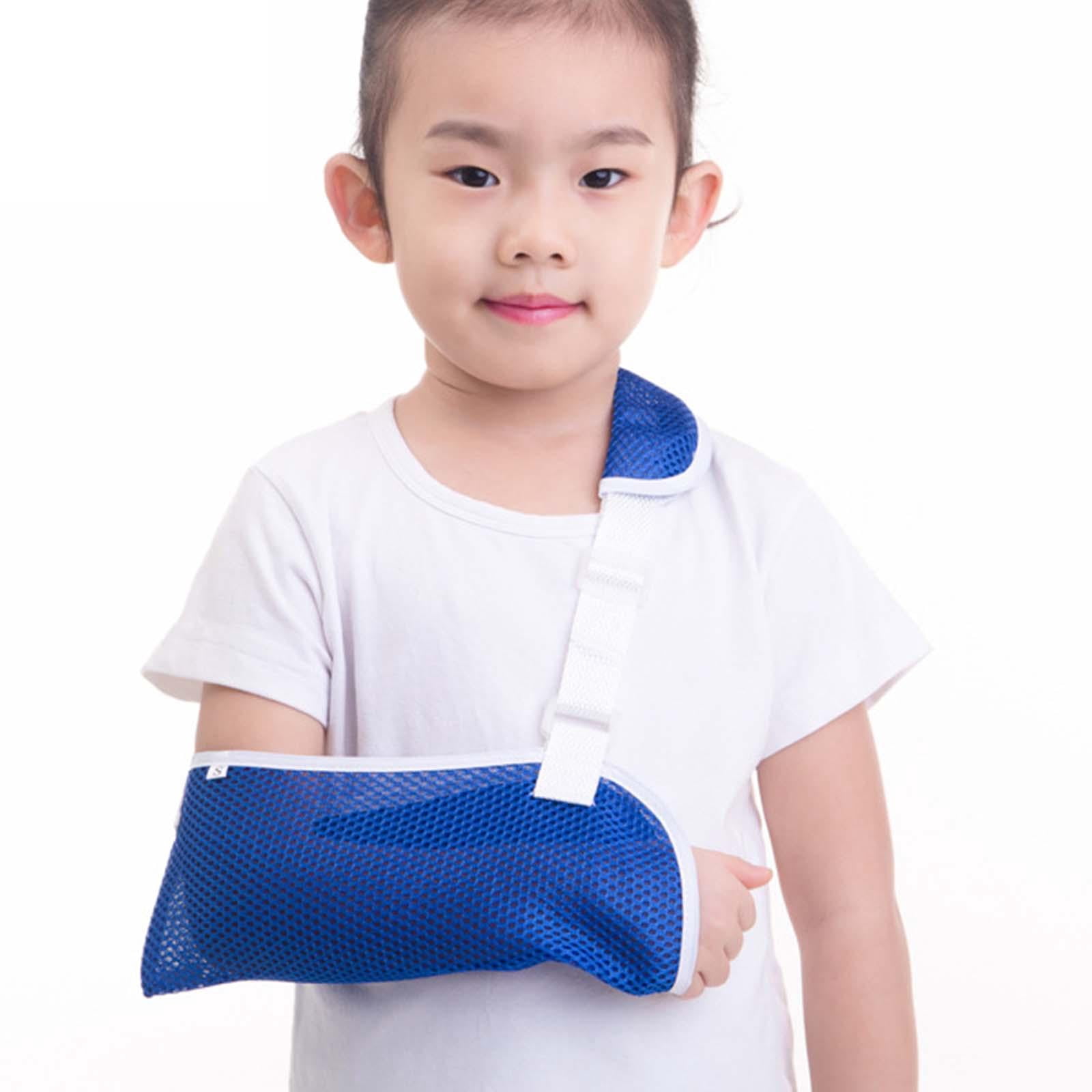 Breathable Mesh Kids Arm Lightweight Adjustable for Broken Arm Strain S Blue 25x10cm