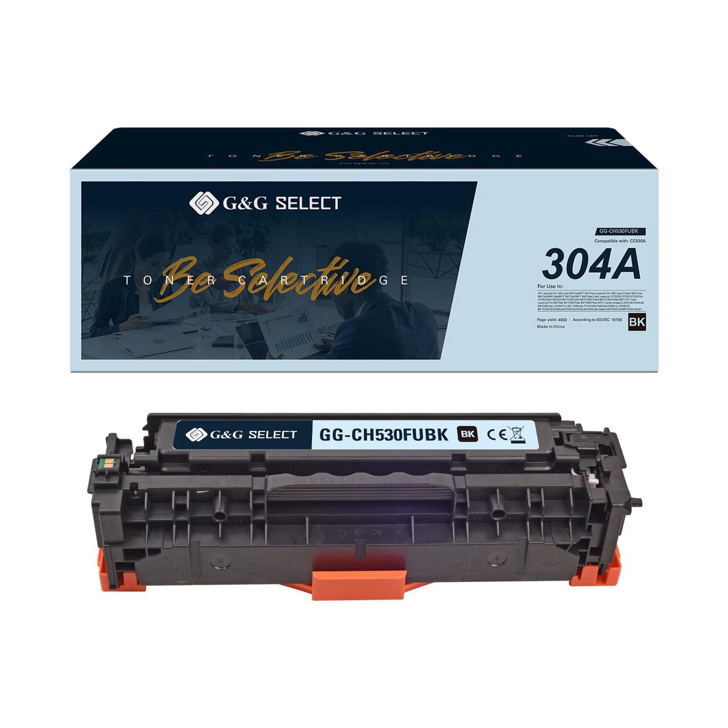 G&G Select HP CC530A Cartouche de toner noir remise à neuf