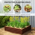 thumbnail image 4 of Outsunny 4' x 4' x 1' Galvanized Raised Garden Bed, Dark Brown Wood Effect, 4 of 10