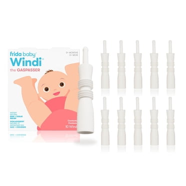 Frida Baby Windi The GasPasser, soulagement naturel des coliques et des gaz, alternative aux gouttes de gaz pour nourrissons pour soulager l'estomac, 10 unités