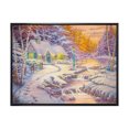 thumbnail image 3 of Designart Cottage sur Rivière dans la Forêt pendant Noël Cadre Flottant Traditionnel Art Mural, 3 of 4