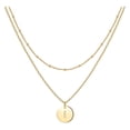 thumbnail image 1 of SIfdSeng Women's Fashion Heart Letter Necklace 26 Letters Circular Double Layer Neck Chain, 1 of 5