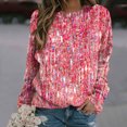 thumbnail image 1 of DPTALR Chandail à Col Rond Imprimé pour Femmes, Manches Longues, Blouse Confortable, 1 of 5