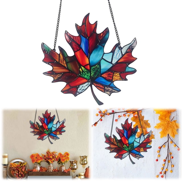 BKRE Exquisite Maple Leaf Ornament Decorative Hanging Charm For Home Garden And Festival
