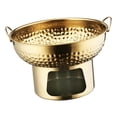 thumbnail image 1 of Lipstore 18cm Mini Stainless Hot Pot Lightweight for Buffet Serving with Ring Handles Golden, 1 of 8
