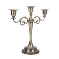 thumbnail image 1 of Metal Candle Holder, Exquisite Candlestick Holder Retro European Style High Gloss 3 Arms  For Candlelight Dinners Bronze, 1 of 8
