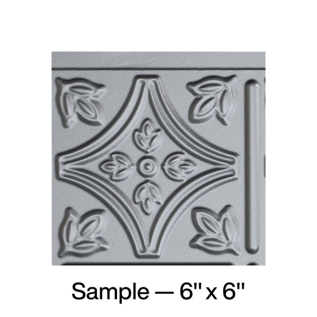 Fasade Traditional Style/Pattern 1 Vinyl Backsplash Panel Argent Silver 6X6 Inch Sample