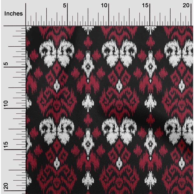oneOone Cotton Silk Fabric Paisley Ikat Print Fabric BTY 42 Inch Wide