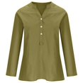 thumbnail image 4 of TIMIFIS Womens Cotton Button Down Shirt Casual Long Sleeve Loose Fit Collared Linen Work Blouse TopsFall, 4 of 5