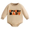 thumbnail image 1 of WEAIXIMIUNGChristmas Boys Girls Long Sleeve Pumpkin Embroider Pullover Romper Bodysuits 6-12 Months, 1 of 7