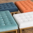 thumbnail image 4 of HomePop Banc en Métal de Style Moderne avec Siège en Velours, Fini Blanc, 4 of 15