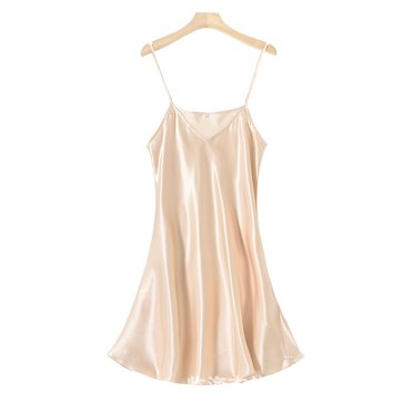 Tnhcen Robe Nuisette Aguichant en Satin Soyeux pour Femmes avec Fines Bretelles m-2TG Grande Taille Vêtements de Nuit pour Tous les Jours Pyjama Vêtements de Maison
