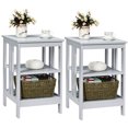 thumbnail image 1 of Patiojoy 2PCS 3-tier Side Table Nightstand Sofa End Table Storage Display Shelf Grey, 1 of 10