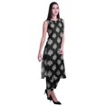 thumbnail image 3 of Moomaya Ensemble Kurta et Pantalon Sans Manches pour Femmes à Col Peter Pan Imprimé, Ensemble Ethnique 2 Pcs, 3 of 6